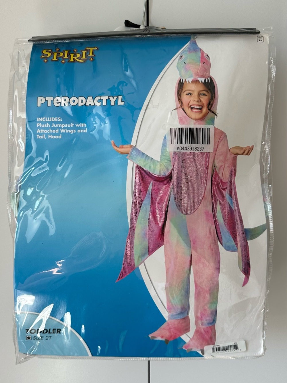 Spirit Halloween Toddler Pterodactyl Dinosaur Costume Size 2T - Complete 2-Piece